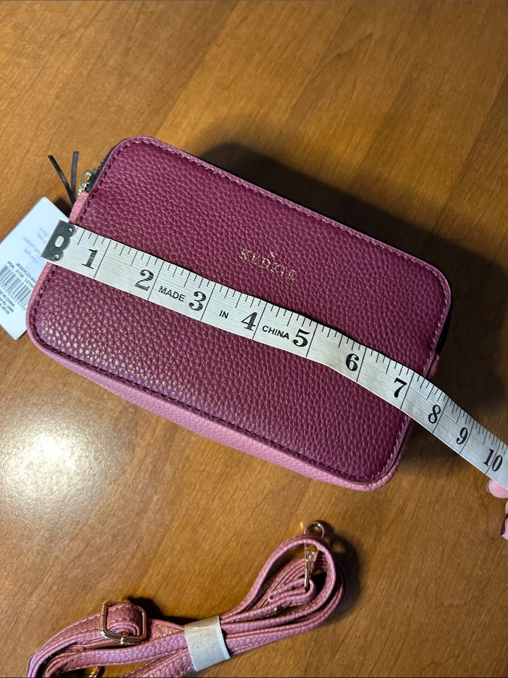Kedzie Doubke Zip Two-Tone Pink Crossbody Bag